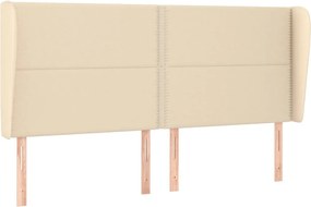 vidaXL Tăblie de pat cu aripioare, crem, 183x23x118/128 cm, textil