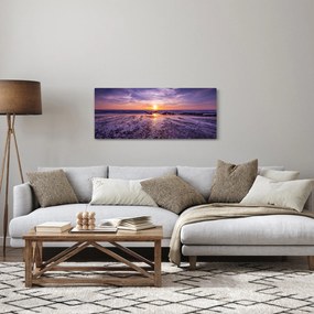 Tabloul cu plaja - apus de soare (120x50 cm)