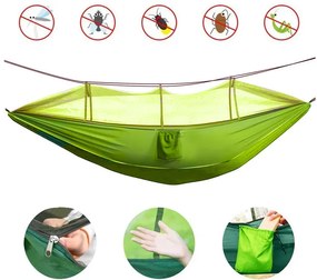 Hamac pentru exterior - hamac cu plasa de insecte - masliniu