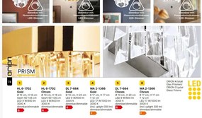 Plafoniera cu cristal K9 design elegant PRISM crom