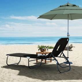 Sezlong cu decupaj Outsunny,190x56x28 cm, negru | Aosom Romania