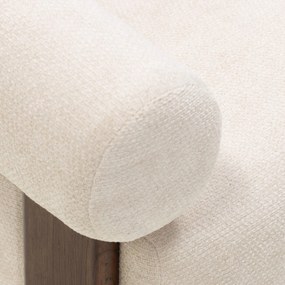 Fotoliu design crem KOKEI ALIA, decor nuc