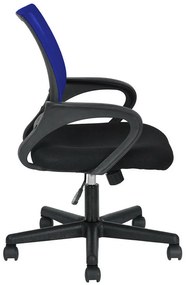 Scaun de birou rotativ cu cotiere-albastru