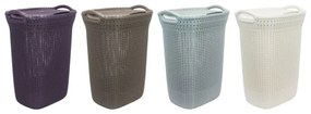 Coș rufe cu capac KNIT 57L, maro, CURVER