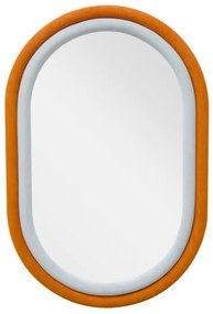 Oglindă decorativa portocalie / gri din MDF si textil, 90 x 60 x 4 cm, Antony Mauro Ferreti