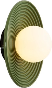 Plafonieră retro verde cu sticlă opal - Lila