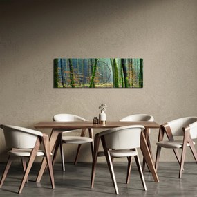 Tablou cu pădure (cu ceas) (90x30 cm)