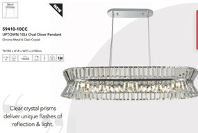 Lustra eleganta cu cristal ideala pentru sufragerie sau bucatarie Uptown 10Lt Oval