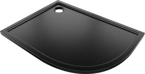 Mexen Flow cadă de duș semirotundă asimetrică slim stânga 90 x 80 cm, negru mat - 46Q708090L