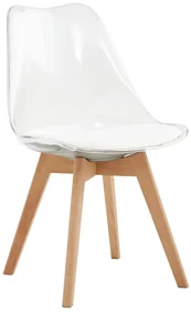 Scaun sufragerie Bralla 2 (transparent + fag + alb) . 1116244