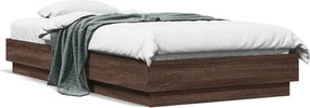 vidaXL Cadru pat fără saltea, stejar maro 75x190 cm lemn prelucrat
