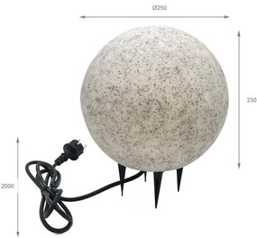 Corp de iluminat decorativ de exterior LUMISTONE 1xE27/15W/230V IP65 Ø25 cm
