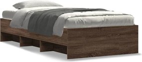 vidaXL Cadru pat fără saltea, stejar maro 75x190 cm lemn prelucrat