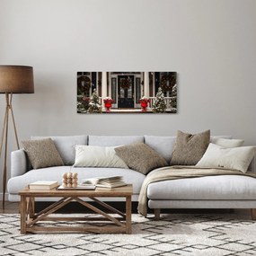 Tablou - Casa decorată de Crăciun (120x50 cm)