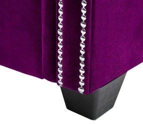 Set canapea Chesterfield, 2 buc., tapiterie catifea, mov Violet, 2 locuri + 3 locuri