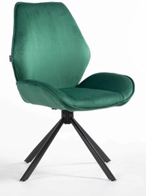 HR350 BAZĂ STEA Scaun Verde din Catifea Bază Neagră