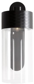 Aplica de perete LED metal negru si sticla Fusion