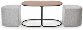 Set masuta cafea si 2 tabureti Pampa nuc/gri