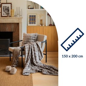 Pătură taupe din micropluș/cocolino 150x200 cm Wave – Tiseco Home Studio