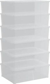 vidaXL Cutii de depozitare din plastic, 6 buc., 25 L, stivuibile