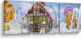 Tablou - Căsuță de turtă dulce (cu ceas) (90x30 cm)