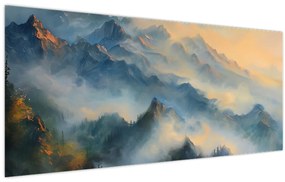 Tablou - Peisaj montan pictat (120x50 cm)