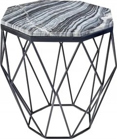 Masuta laterala design minimalist Diamond 50cm, marmura gri