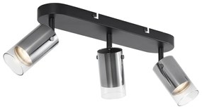 Spot modern de tavan Gunmetal cu 3 lumini rotativ și reglabil - Drain