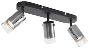 Spot modern de tavan Gunmetal cu 3 lumini rotativ și reglabil - Drain