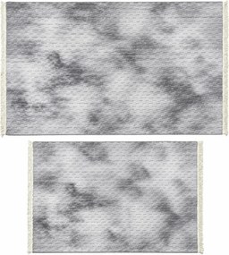 Set 2 covoare bucătărie, antiderapante, Welsoft Plus, abstract, gri, CBU424