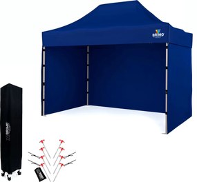Cort de Vânzare 2 x 3 m SUPER Oțel | Montaj în 2 minute - cu 3 pereți - Albastru