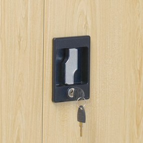 Dulap metalic universal cu imitație de lemn, 90 x 40 x 185 cm, încuietoare cu cilindru, fag / ral 9003