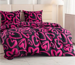 Lenjerie de pat din microfibra AMORYS rozú Dimensiune lenjerie de pat: 2 buc 70 x 80 cm | 160 x 200 cm