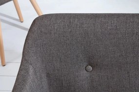 Bancheta tapitata cu brate si picioare din lemn Scandinavia, gri inchis A-37926 VC