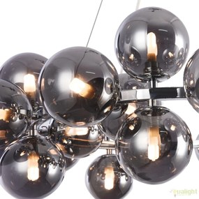Lustra deosebita cu 25 de surse de lumina Dallas, crom/ fumuriu MYMOD548PL-25CH