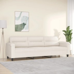 Canapea cu 3 locuri, bej, 210 cm, tesatura microfibra Bej, 240 x 77 x 80 cm
