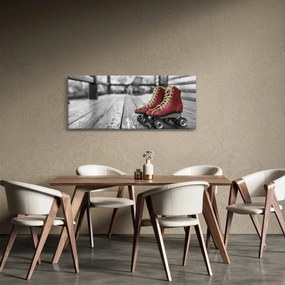 Tablou cu pantofi cu role vechi roșii (120x50 cm)