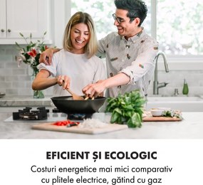 Klarstein Goldflame 4, plită pe gaz, 4 arzătoare, arzătoare din alamă, sticlă ceramică