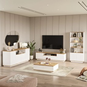 Mobilier living Freddie 19 (Pin atlantic + Alb). 1073056