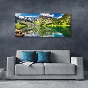 Tablou pe panza canvas Mountain Lake Peisaj verde albastru