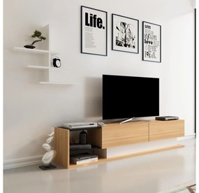 Mobilier living Lizelana (alb + teak). 1106620