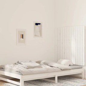 vidaXL Tăblie de pat pentru perete, alb, 95,5x3x90 cm, lemn masiv pin