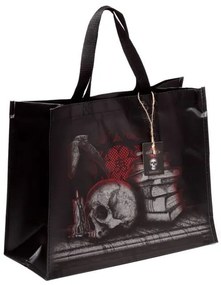 Sacosa cumparaturi cu craniu Gothic 33x40x18 cm