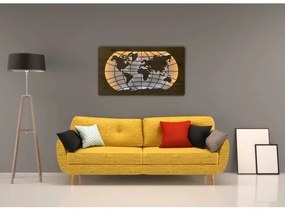 Li-Go 4868/DUB2 - Decorațiune de perete LED, 24W, 230V, 110x60 cm, stejar/harta lumii