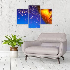 Tablou - Body art, combinație auriu-albastru (90x60 cm)