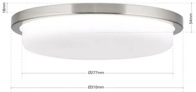 Plafoniera LED moderna LEROX 30cm crom satin