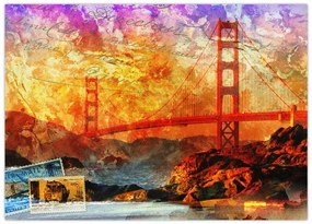 Tablou pe sticlă - Golden Gate, SanFrancisco, California (70x50 cm)