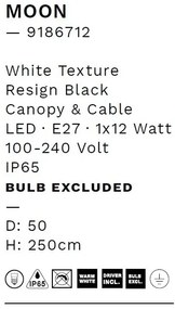 Lustra/Pendul modern iluminat exterior decorativ IP65 MOON D-50cm