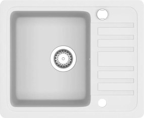 vidaXL Chiuvetă de bucătărie din granit, alb, bazin unic