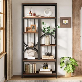 RAI53 - Rafturi, etajera 80 cm, pentru birou, biblioteca living, hol, dormitor, bucatarie, camera copii, stil industrial - Maro